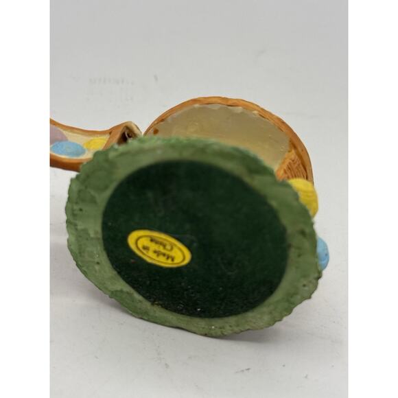 Easter Bunny Resin Figurine Basket Eggs & Chicks ~ 3.5” Tall - Picture 4 of 7